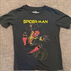 Marvel Spider-Man Black Tee with Red and Yellow Graphic
